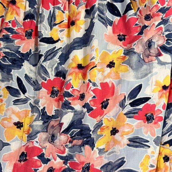 Isabel Maternity Dress Womens Size L Ruffle Sleeve Smocked Floral Maxi Tiered - Picture 11 of 11